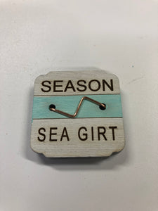 New Jersey Beach Badge Magnet 1 1/2" x 1 1/2" with Free Shipping