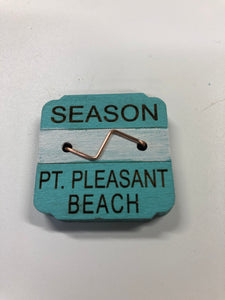 New Jersey Beach Badge Magnet 1 1/2" x 1 1/2" with Free Shipping